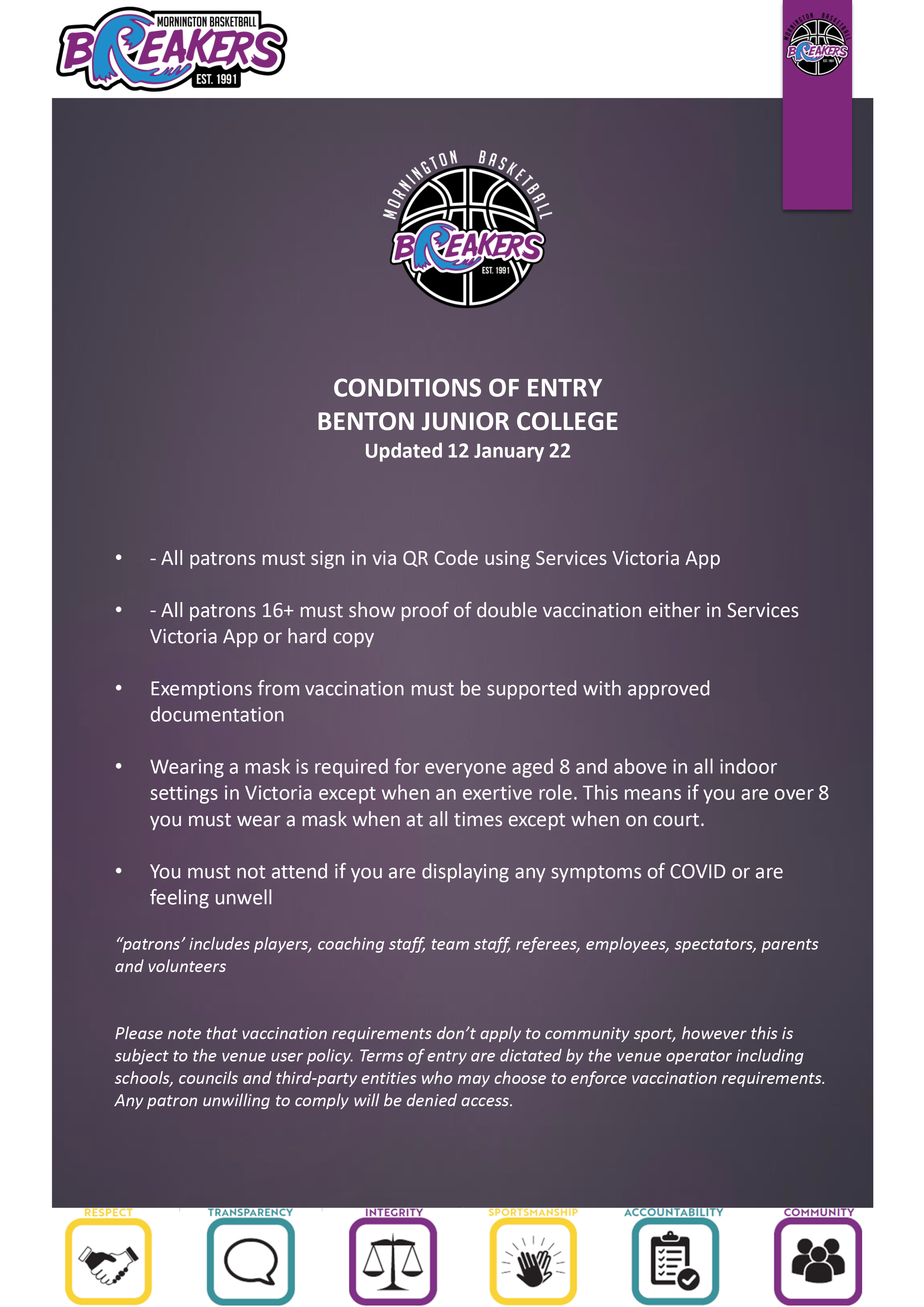 Conditions of Entry 25 Jan 22 Benton Conditions of Entry 25 Jan 22 Benton